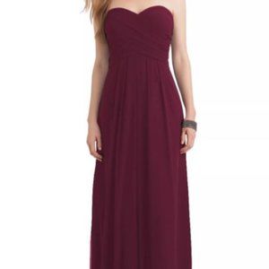 Bill Levkoff - wine bridesmaid dress